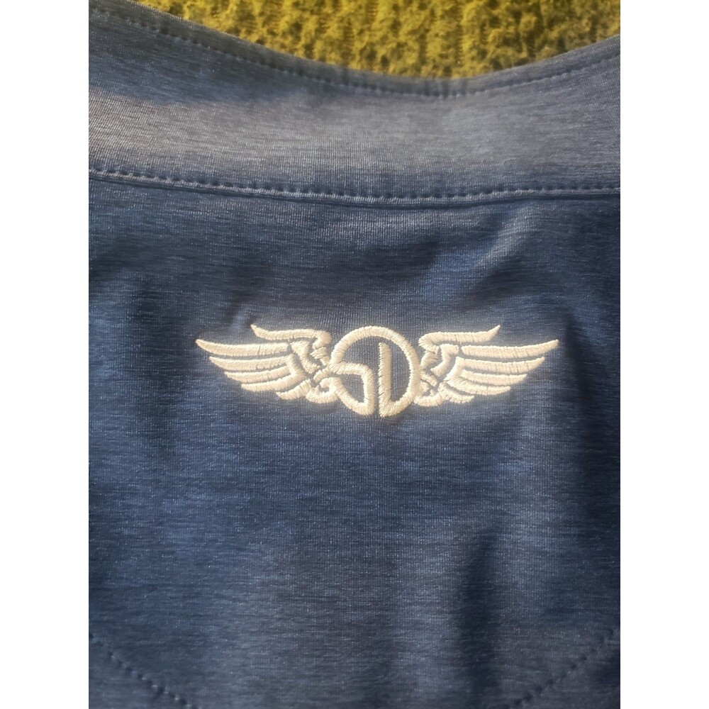 Straight Down Mens 1/4 Zip Pullover Medium Blue Stanwich Club Greenwich CT - Picture 5 of 9